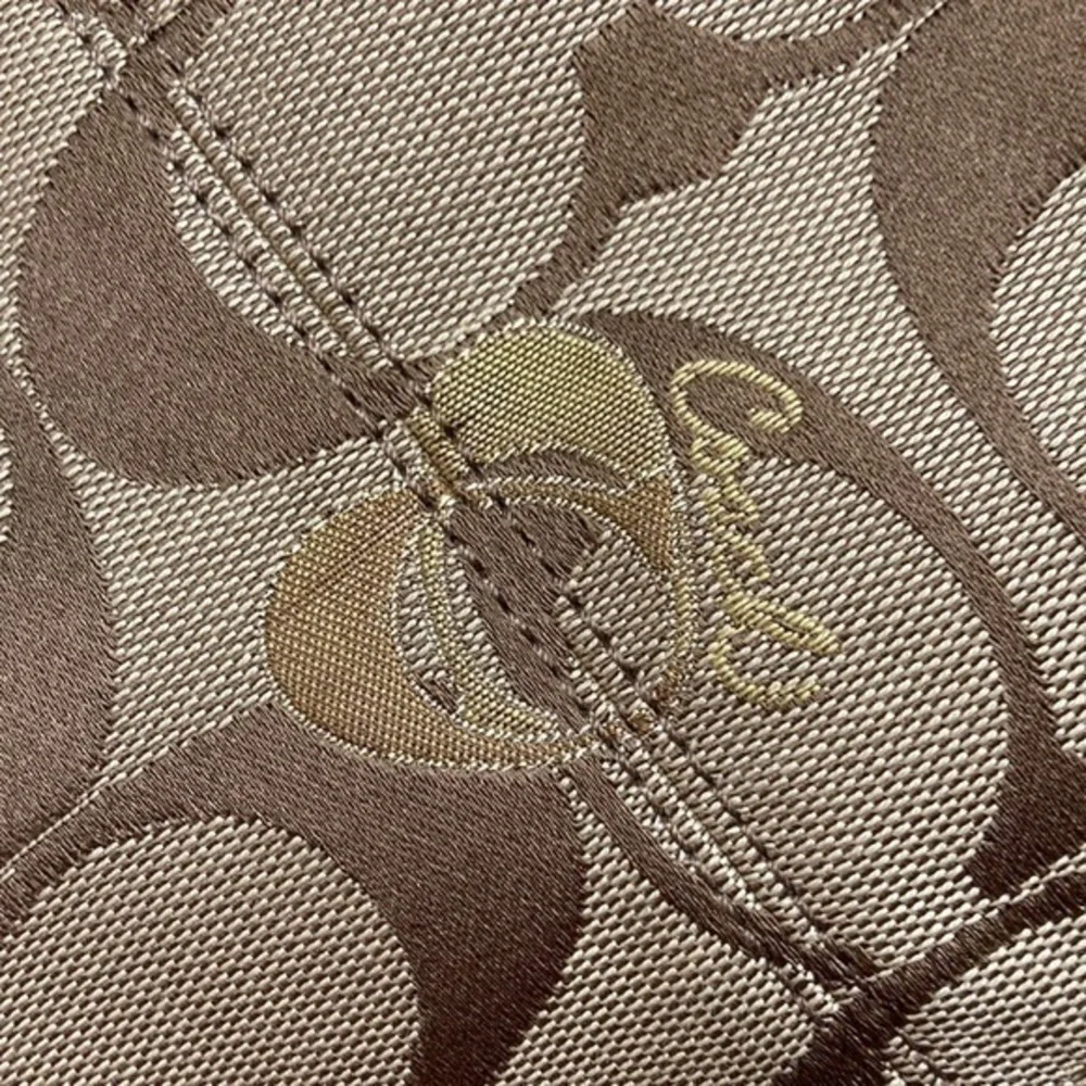 Coach vintage y2k signature poppy brown signature c tote bag gold hearts RARE
